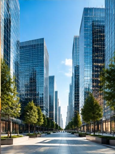 Illustrative financial district architecture